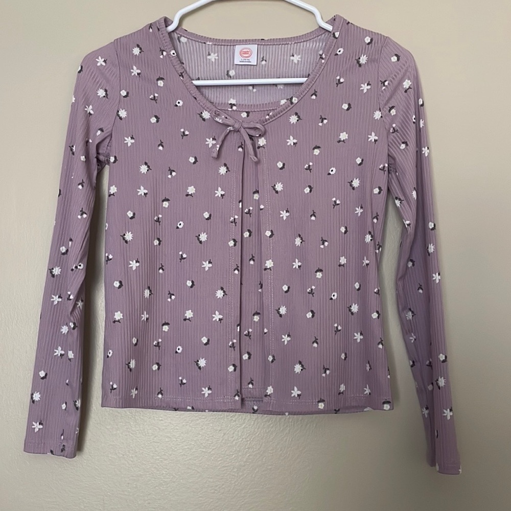 Girls Wonder nation Two Piece flower blouse size L 10/12